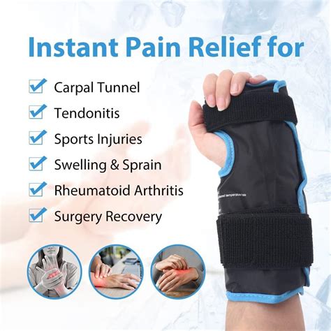 NEWGO Hand Ice Pack Wrist Wrap Hot Cold Therapy For Carpal Tunnel Relief Wrist Injuries