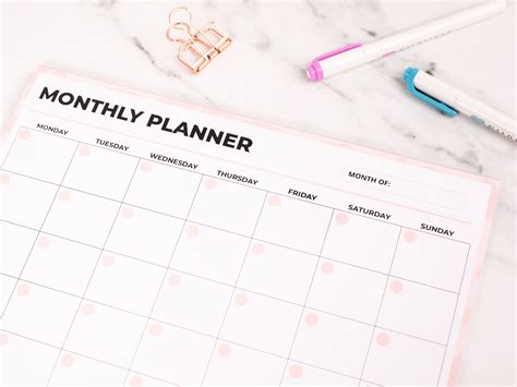 Monthly Desk Planner | Aesthetic Desk Supplies – Coral & Ink