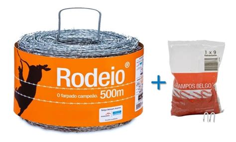 Arame Farpado 500 Metros Belgo Rodeio 60mm 1kg Grampo Parcelamento