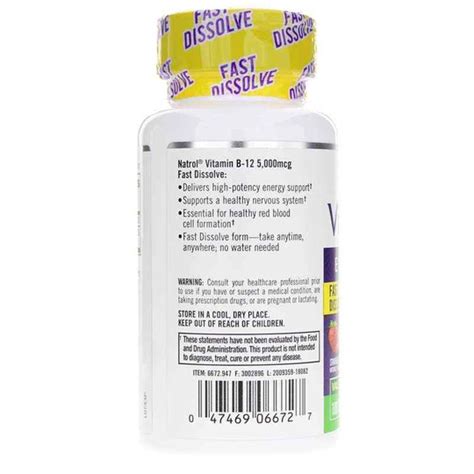 Vitamin B 12 5000 Mcg Fast Dissolve Natrol