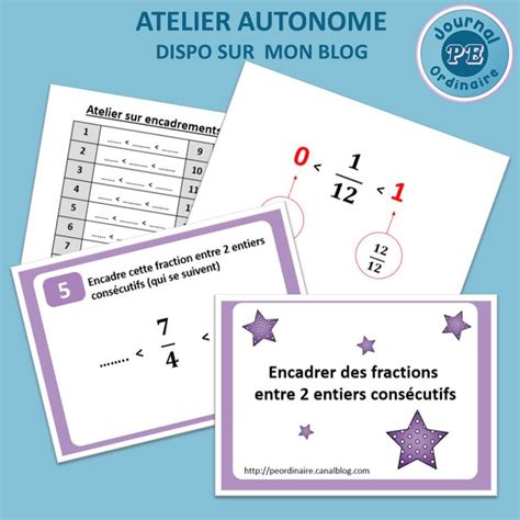 Nombre Atelier Autonome Encadrer Des Fractions Entre Entiers