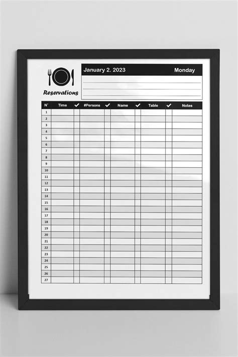 2023 Restaurant Reservations Logbook - Etsy