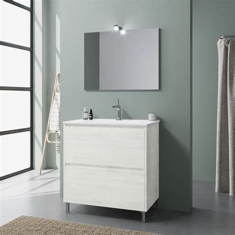 Mobile Bagno A Terra Cm Con Cassetti Colore Bianco Laguna