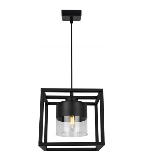 Minimalistyczna Metalowa Lampa Wisząca ROMA CAGE ze Szklanym Kloszem