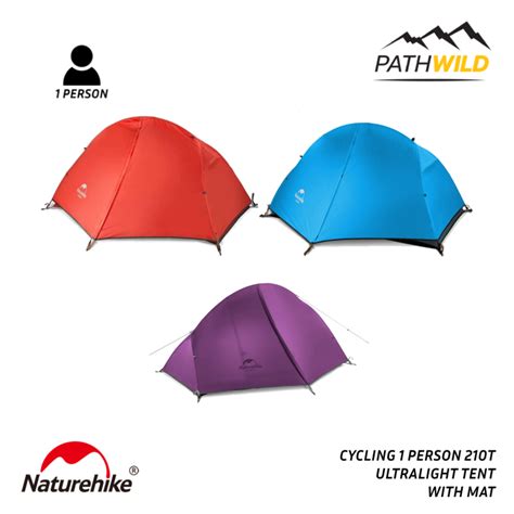 NATUREHIKE CYCLING ULTRALIGHT SINGLE MAN TENT WITH MAT NH18A095-D ...