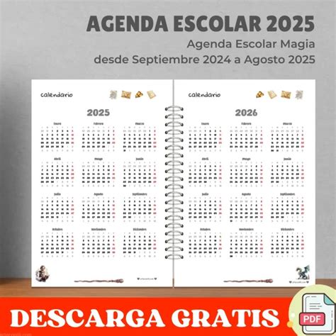 Agenda Escolar Magia Gratis Pdf Para Imprimir Arteconlili