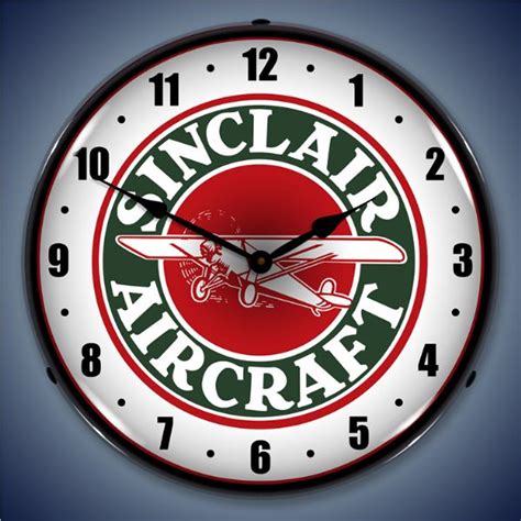 Sinclair Aircraft Led Lighted Wall Clock 14 X 14 Inches