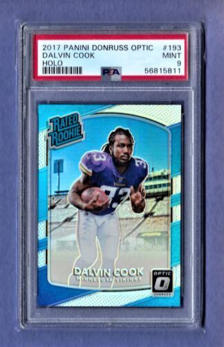 2017 DALVIN COOK VIKINGS JETS 193 Panini Donruss OPTIC HOLO PSA 9 MINT