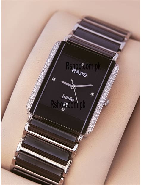 Rado Jubile Black Dial Diamond Bezel Watch Rado Jubile First Copy