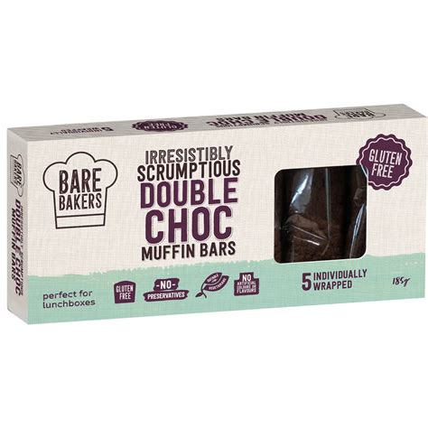 Bare Bakers Double Choc Muffin Bar 185g Woolworths