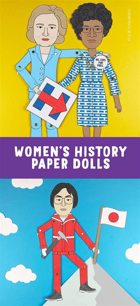 Paper Dolls Of Famous Women In History Women In History Paper Dolls