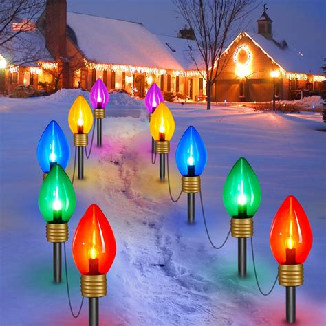 Jumbo C Christmas Pathway Lights Outdoor Pack Total Feet Led