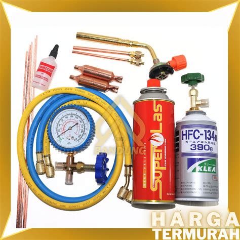 Jual PAKET LENGKAP FREON KULKAS SET PERLENGKAPAN ISI ULANG FREON