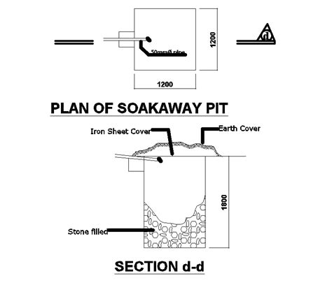 30x14m House Plan Of Soak Way Pit Section View Is Given In This Autocad