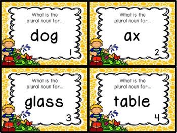 Plural Noun Task Cards By Jessica Annand TPT