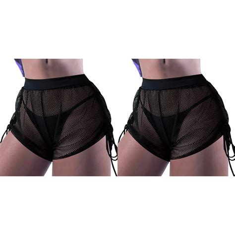 Pack Kcodviy Wrap Mesh Women Beach Bikini Briefs Men Underwear Bikini Wraps Ruffle Shorts