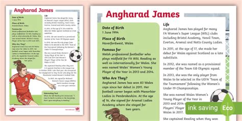 Angharad James Fact File Lehrer Gemacht Twinkl