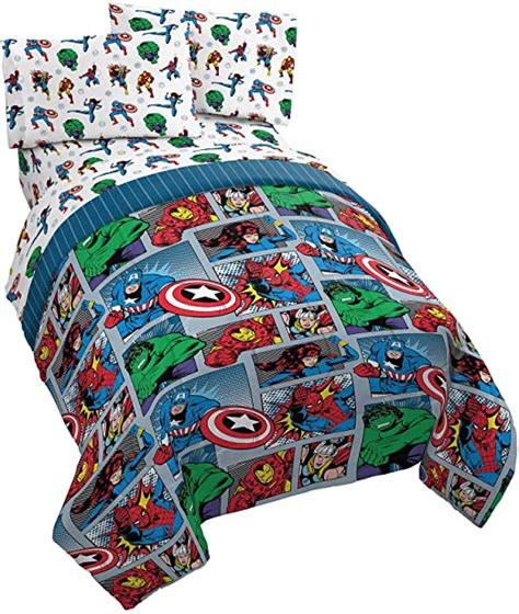 Amazon Jay Franco Marvel Avengers Fighting Team 5 Piece Full Bed