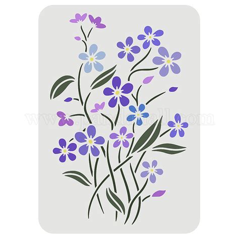 Wholesale Fingerinspire Forget Me Not Stencil X Cm Flowers Drawing