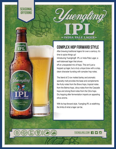 New From Yuengling India Pale Lager Ipl Lagrange Grocery