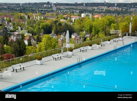 Opel Bad Swimming Pool Above The Villa District Of Wiesbaden Germany