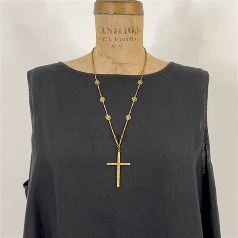 Vintage Gold Cross Necklace