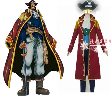 One Piece Cosplay Gol D Roger Pirate Uniform Costume Set Top Pant Cloak