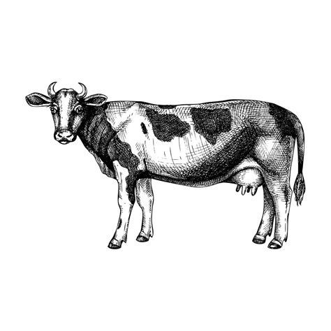 Premium Vector Hand Sketched Cow Illustration