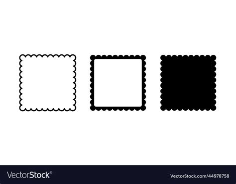 Square Scalloped Frame Edge Rectangle Royalty Free Vector