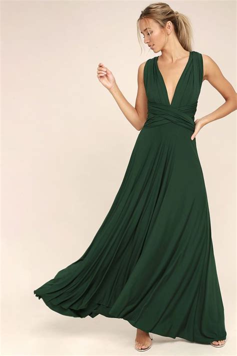 Tricks Of The Trade Forest Green Convertible Maxi Dress Maxi