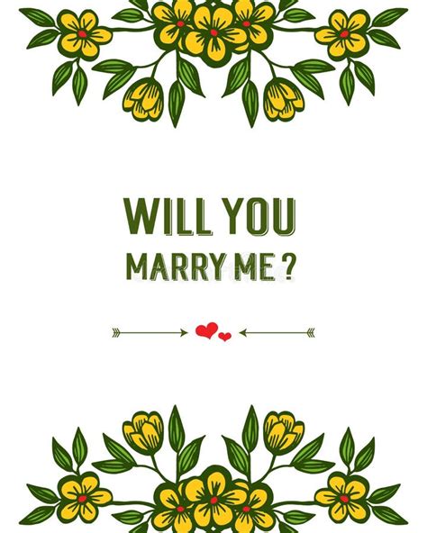 Vector Illustration Greeting Card Will You Marry Me For Artwork Yellow