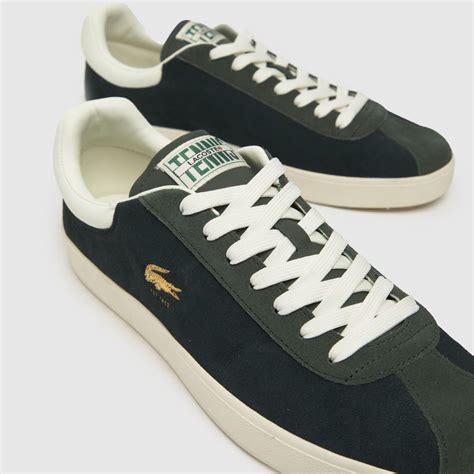 Mens White And Green Lacoste Baseshot Trainers Schuh