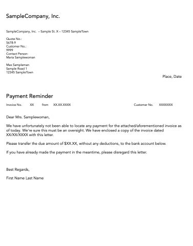 Payment Letter Format In Word - Infoupdate.org