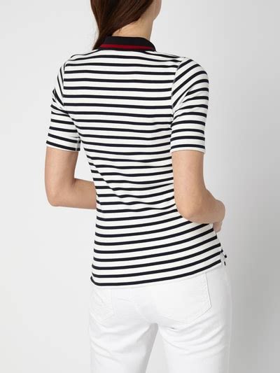 Marc Cain Poloshirt Mit Streifenmuster Marine Online Kaufen