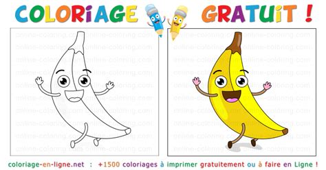 Coloriage Banane rigolote Coloriage à imprimer ou à faire en ligne