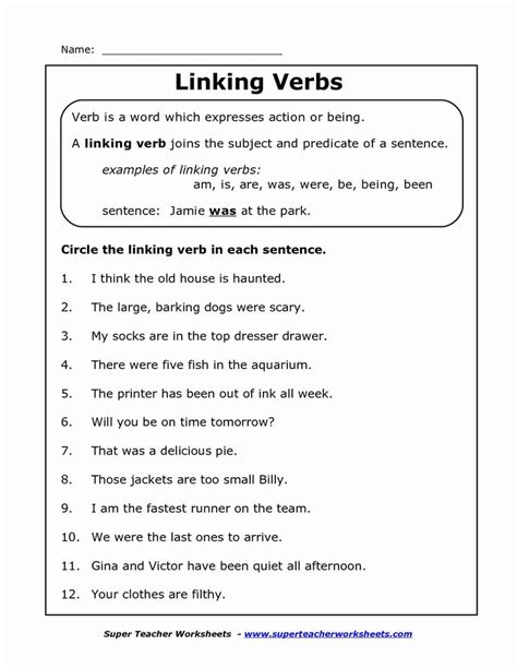 Helping Verbs Worksheet 1st Grade