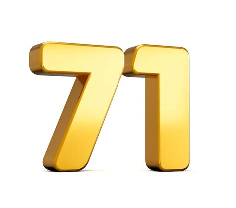 Premium Photo 3d Illustration Of Golden Number Seventy One Or 71