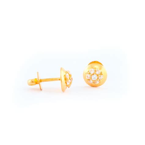 22kt Yellow Gold Ear Stud Es0000798 Swarnamahal Jewellers Ltd