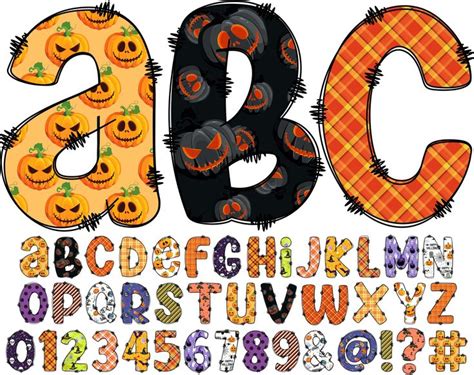 Halloween Clipart Letters PNG Doodle Alphabet Clip Art - Etsy | Clip ...