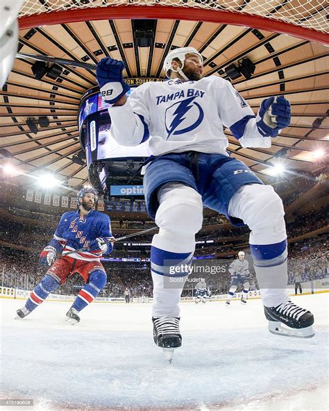 Brenden Morrow Of The Tampa Bay Lightning Skates Against The New York