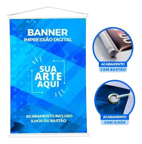 1 Banner Personalizado Ilhos 100x120 Cm Frete grátis