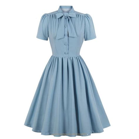 Robe Bleu Année 50 レトロ ドレス ネックラインドレス ヴィンテージドレス