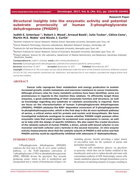 Pdf Structural Insights Into The Enzymatic Activity And Potential