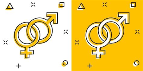 Vektor Cartoon Gender Symbol Im Comic Stil Männer Und Frauen