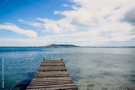 Ponton de pêche de l étang de Thau Stock Photo Adobe Stock