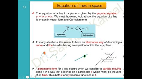 Parametric Equation Of Line Part One Vector Youtube