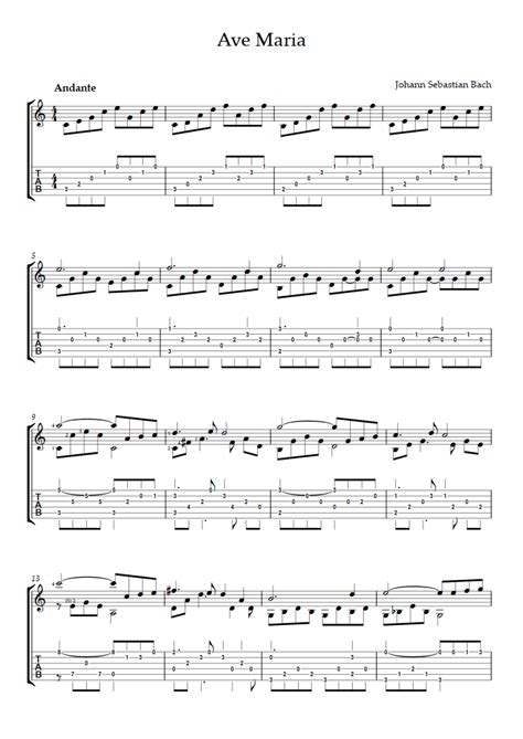 Free Sheet Music Gounod Charles Ave Maria Guitar Solo Standard