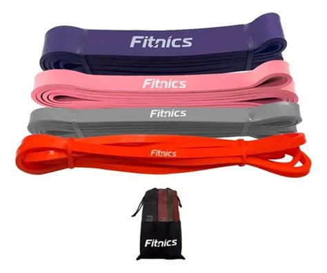 Bandas Elasticas Power Bands Resistencia Fitnics Set 4 Latex MercadoLibre