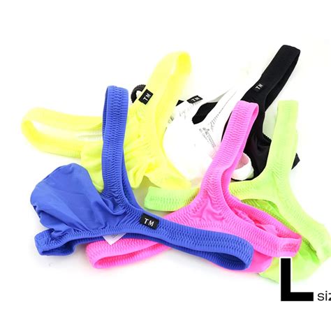 Men Nude Translucent Thong Thin Ice Silk Sexy Thong Underwear Sexy