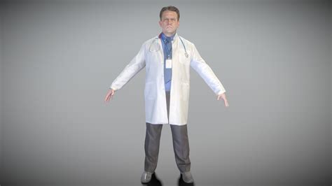 Man In Lab Coat In A Pose Buy Royalty Free D Model By